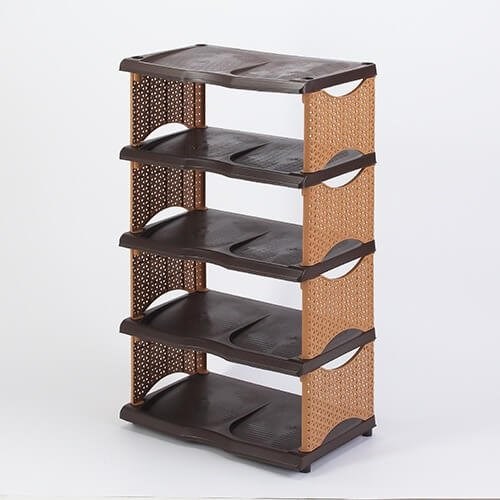 Hasır 5 Katlı Kahverengi Ayakkabılık