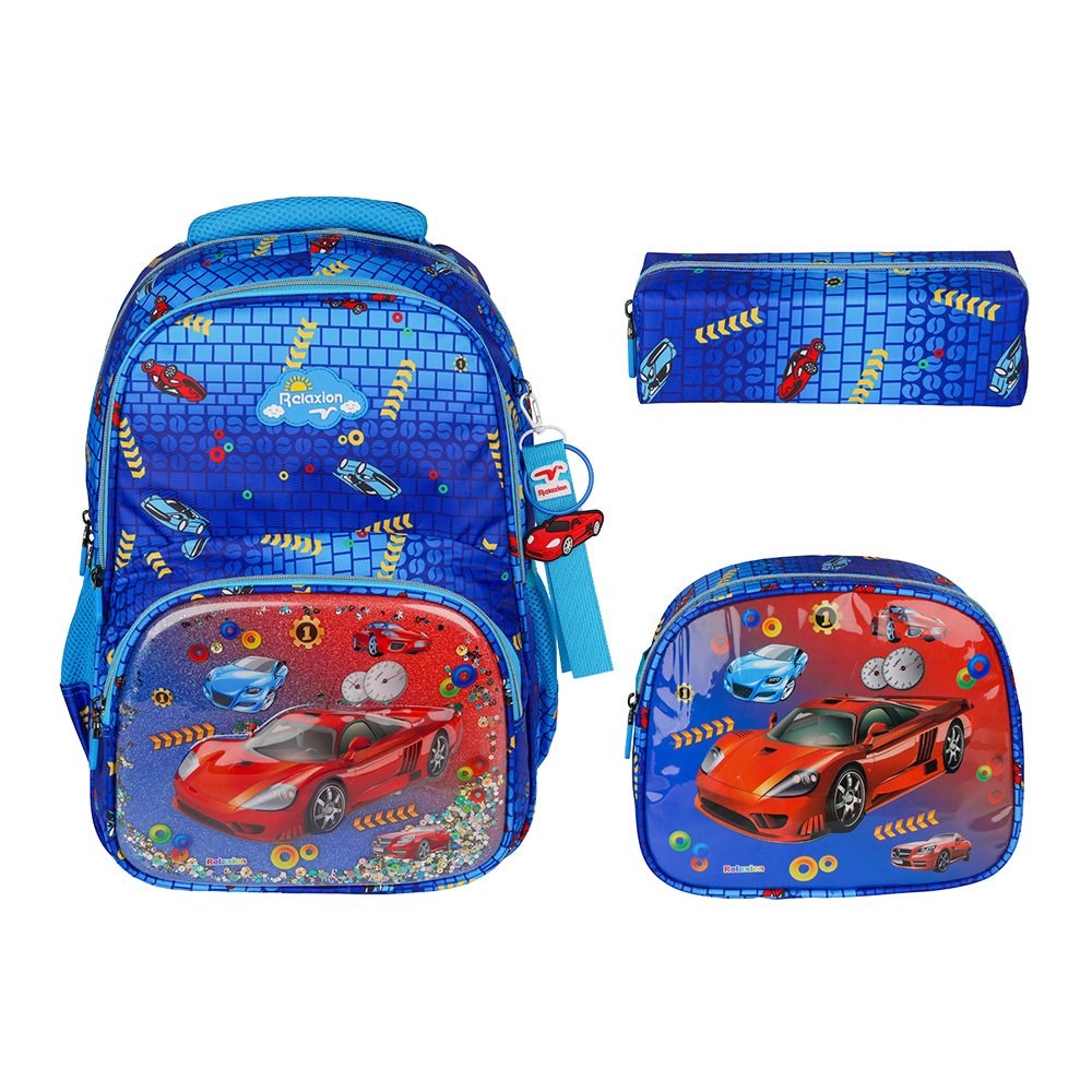 Relaxion İlkokul Çantası Araba Mavi