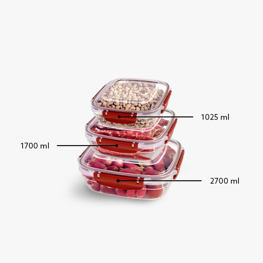 3'Lü Master Kare Set(1025,1700,2700 Ml)