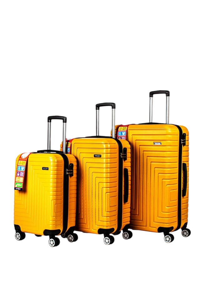 Abs Plastik Valiz Portakal 3'Lü