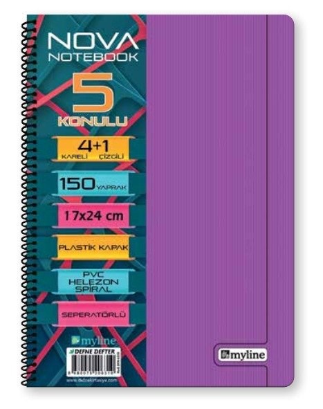 Nova P.P Kapak A-4 Ayraçlı 4+1 150 Yaprak