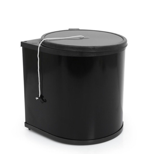 Dolap İçi Çöp Kovası 11 Lt Siyah (Galvaniz)
