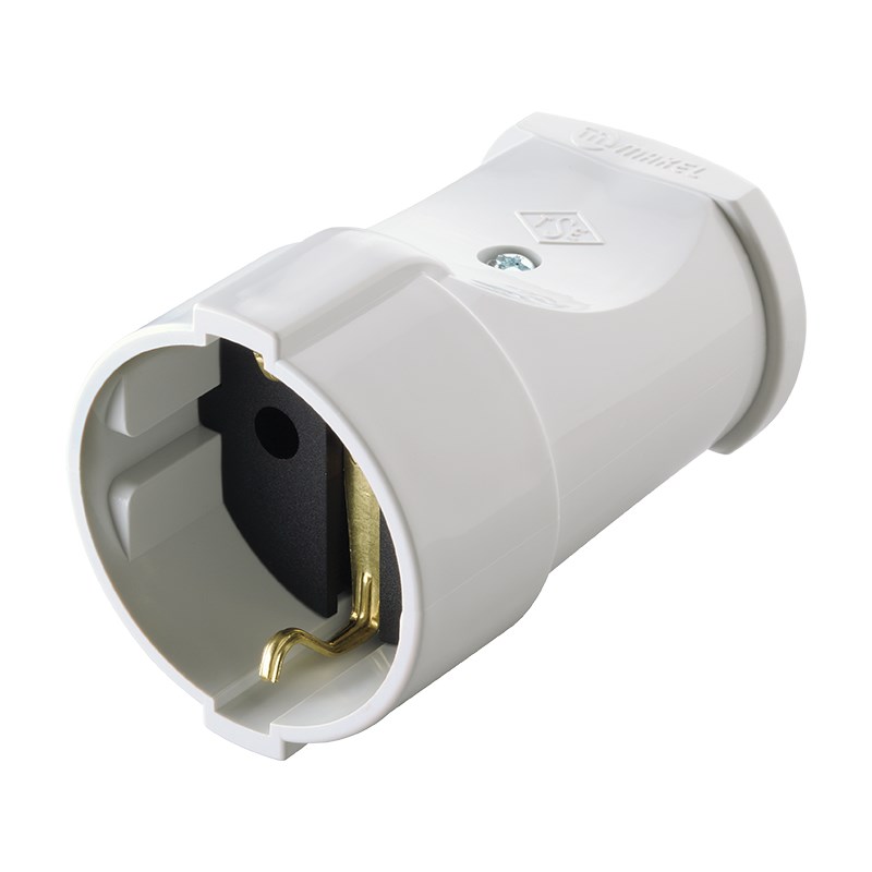 Topraklı Dişi Fiş Akses Beyaz(50)(200)