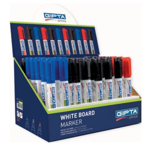 Bordmarker Yuvarlak Uç Dolabilir Tahta Kalemi 48 Li 3 Renk