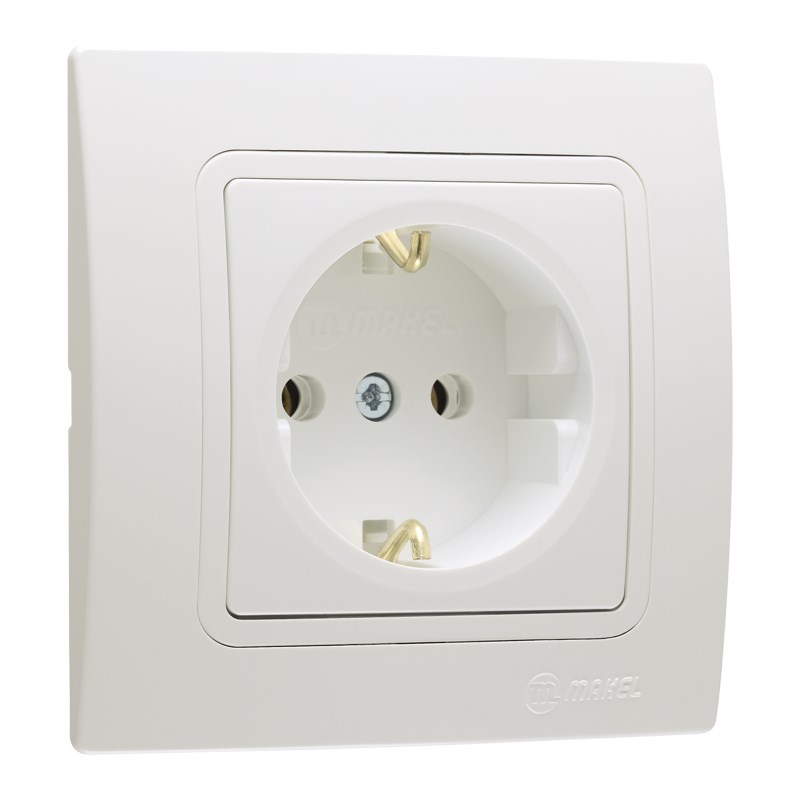 Lıllıum Natural Kare Beyaz Topr.Priz Çerçeve(120)