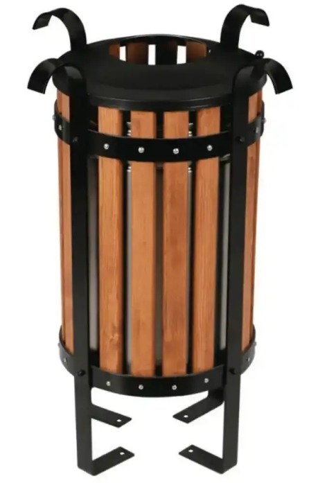 Ahşap Çöp Kovası Silindir