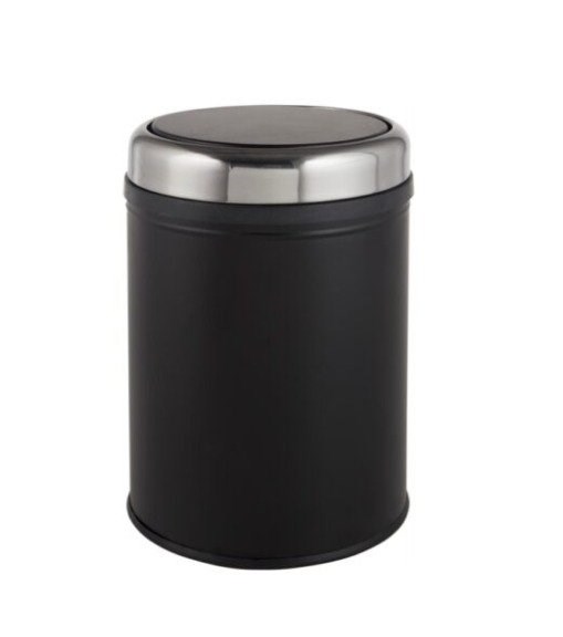 Eko Pratik Kapak Çöp Kovası Siyah 27 Lt (Galvaniz)