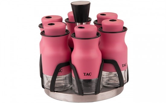 Mia 7 Parça Standlı Baharat Set Pembe-25451