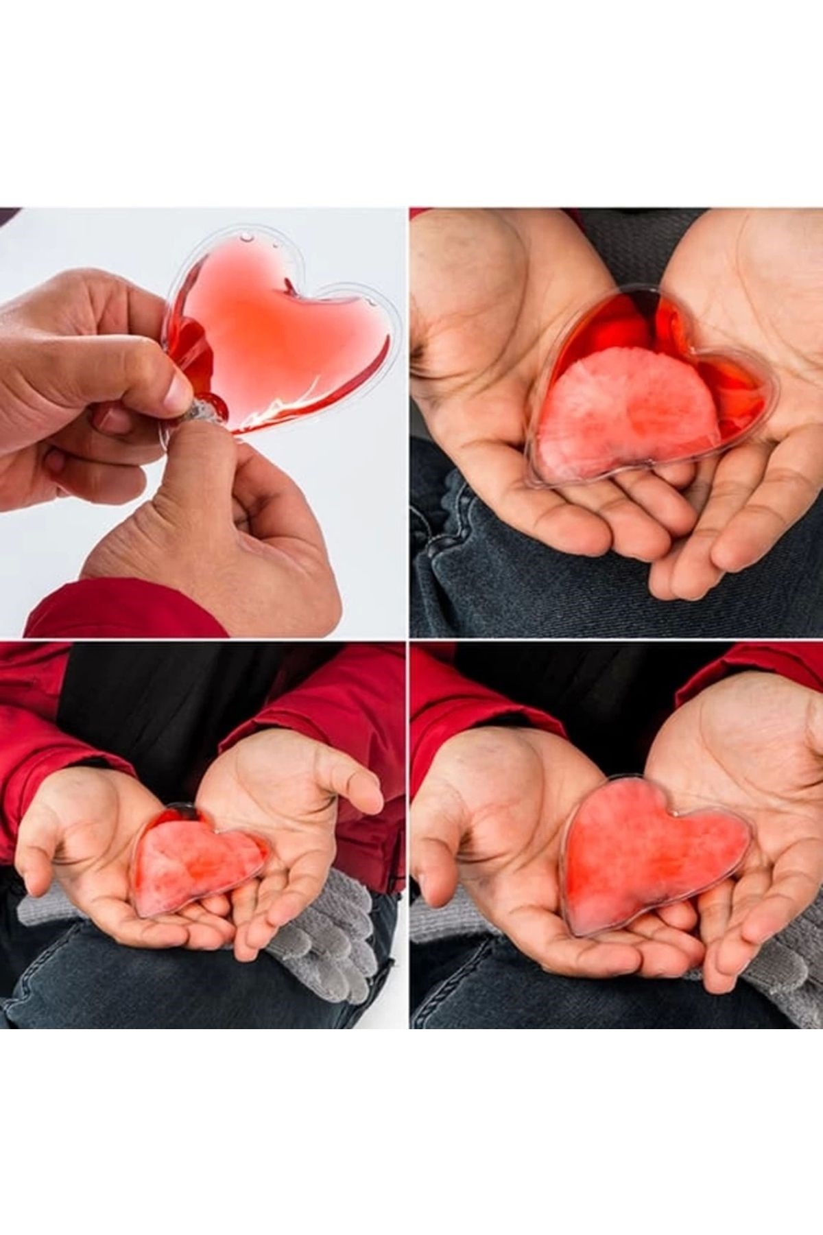 Kırmızı Kalp Jel Isıtıcı Cep Sobası