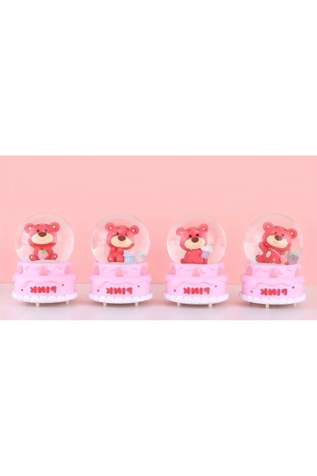 Ayıcıklı Işıklı Kar Küresi 7 Cm Alk3102