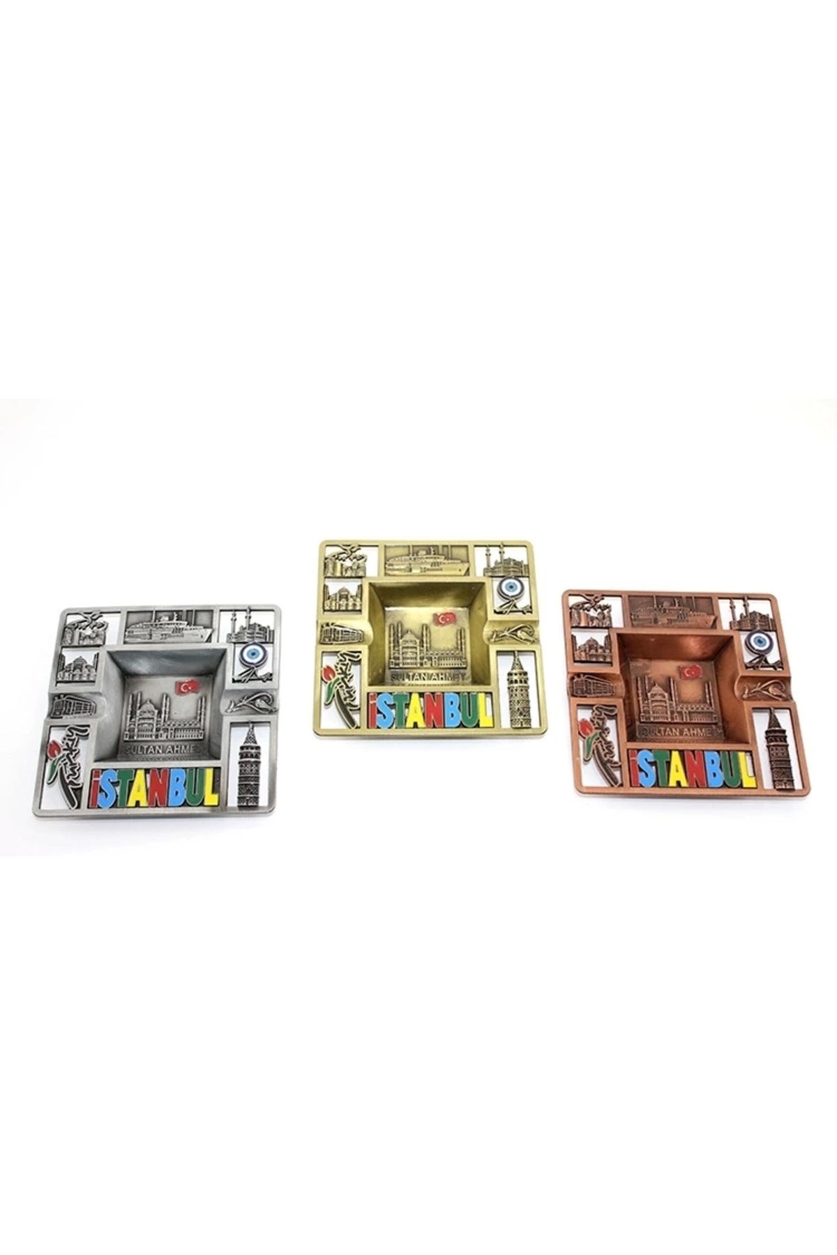 Metal Istanbul Temalı Yöresel Metal Küllük  