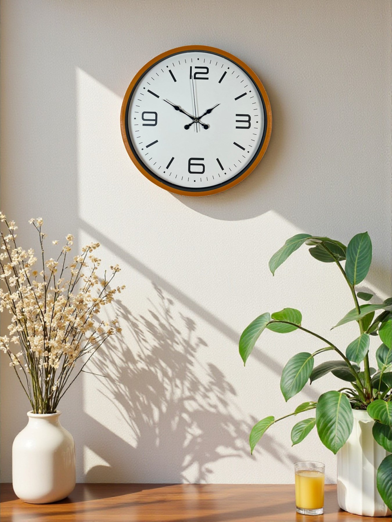 Zentime 36 Cm Turuncu Dekoratif Duvar Saati