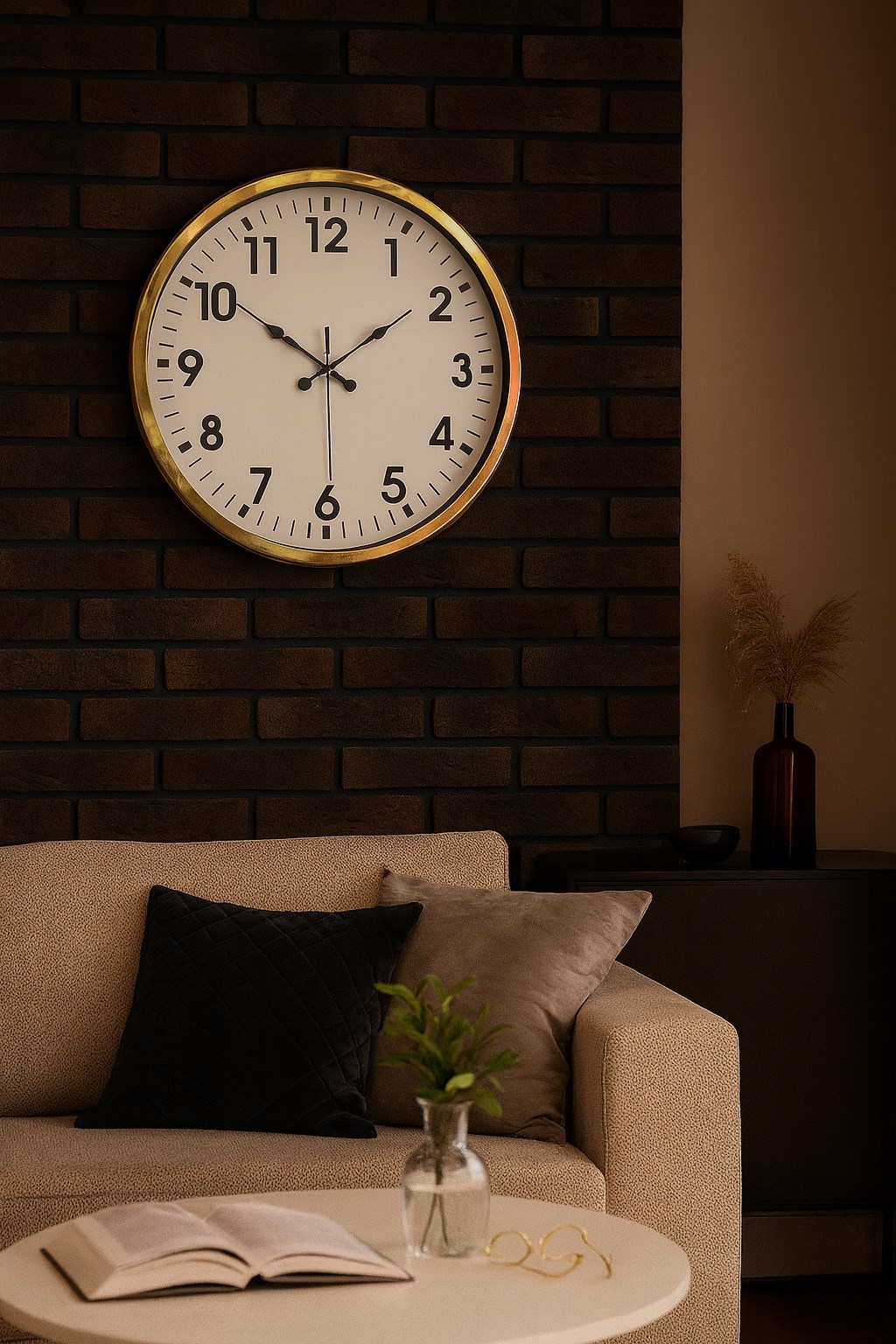 Zentime 52 Cm Gold Lüks Duvar Saati