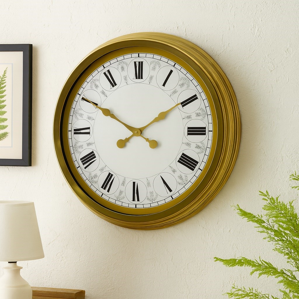 Zentime 60 Cm Gold Lüks Duvar Saati