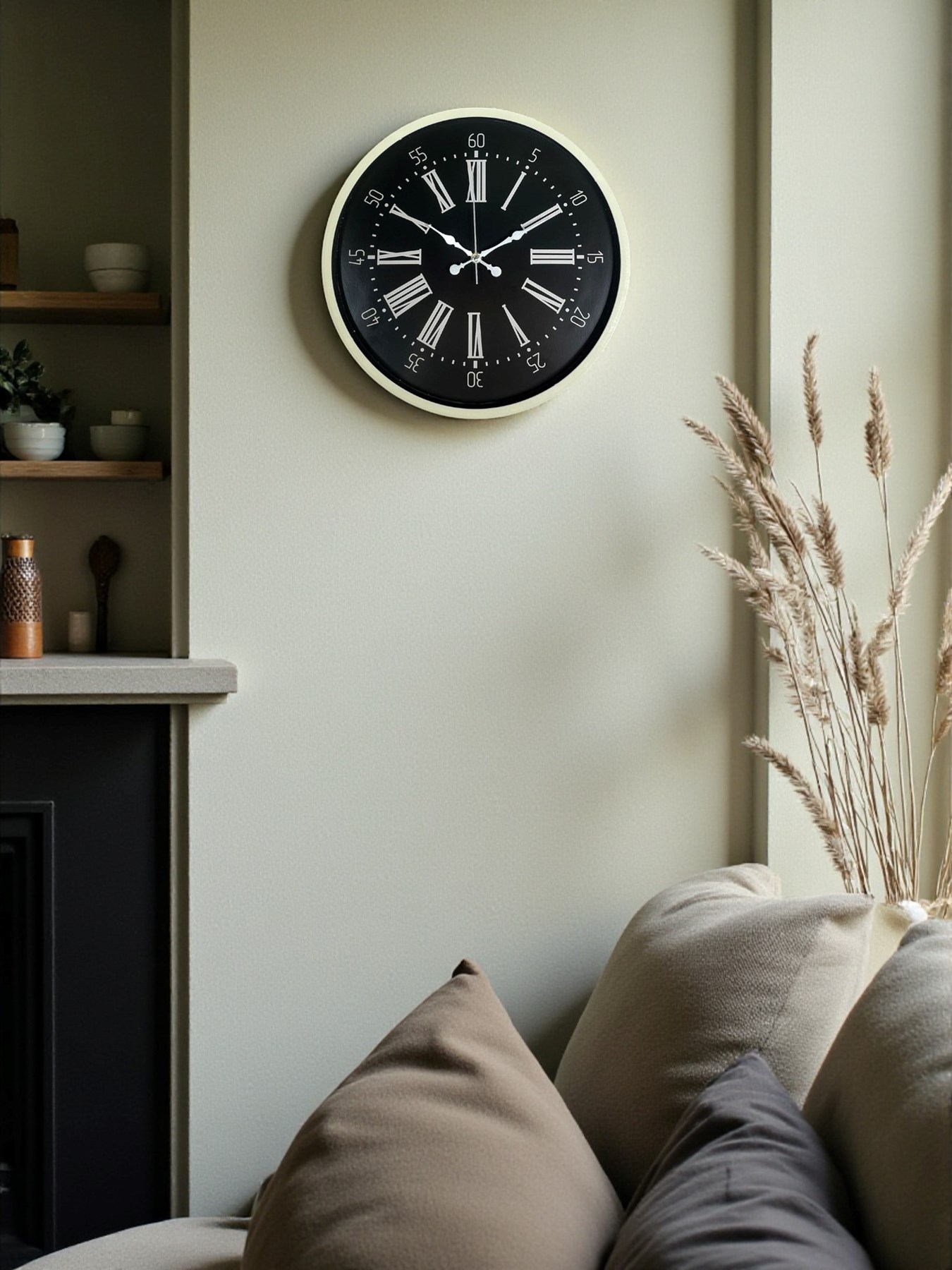 Zentime 36 Cm Krem Dekoratif Duvar Saati 