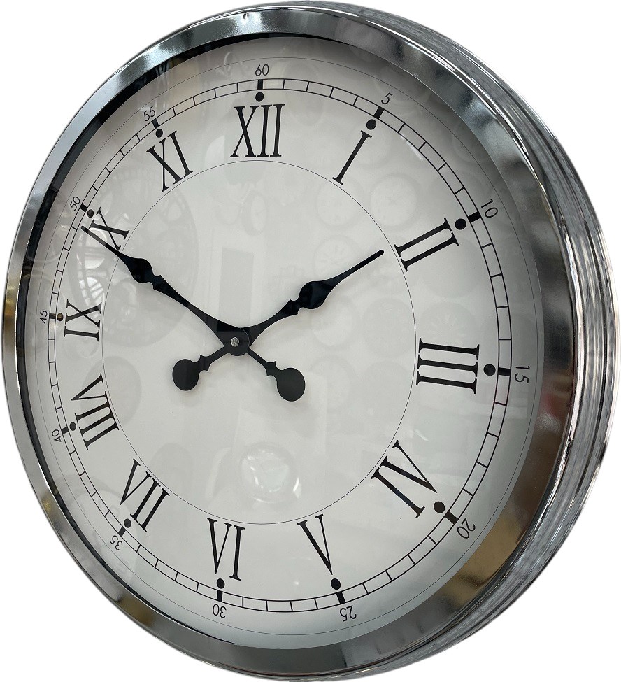 Zentime 60 Cm Krom Zarif Duvar Saati