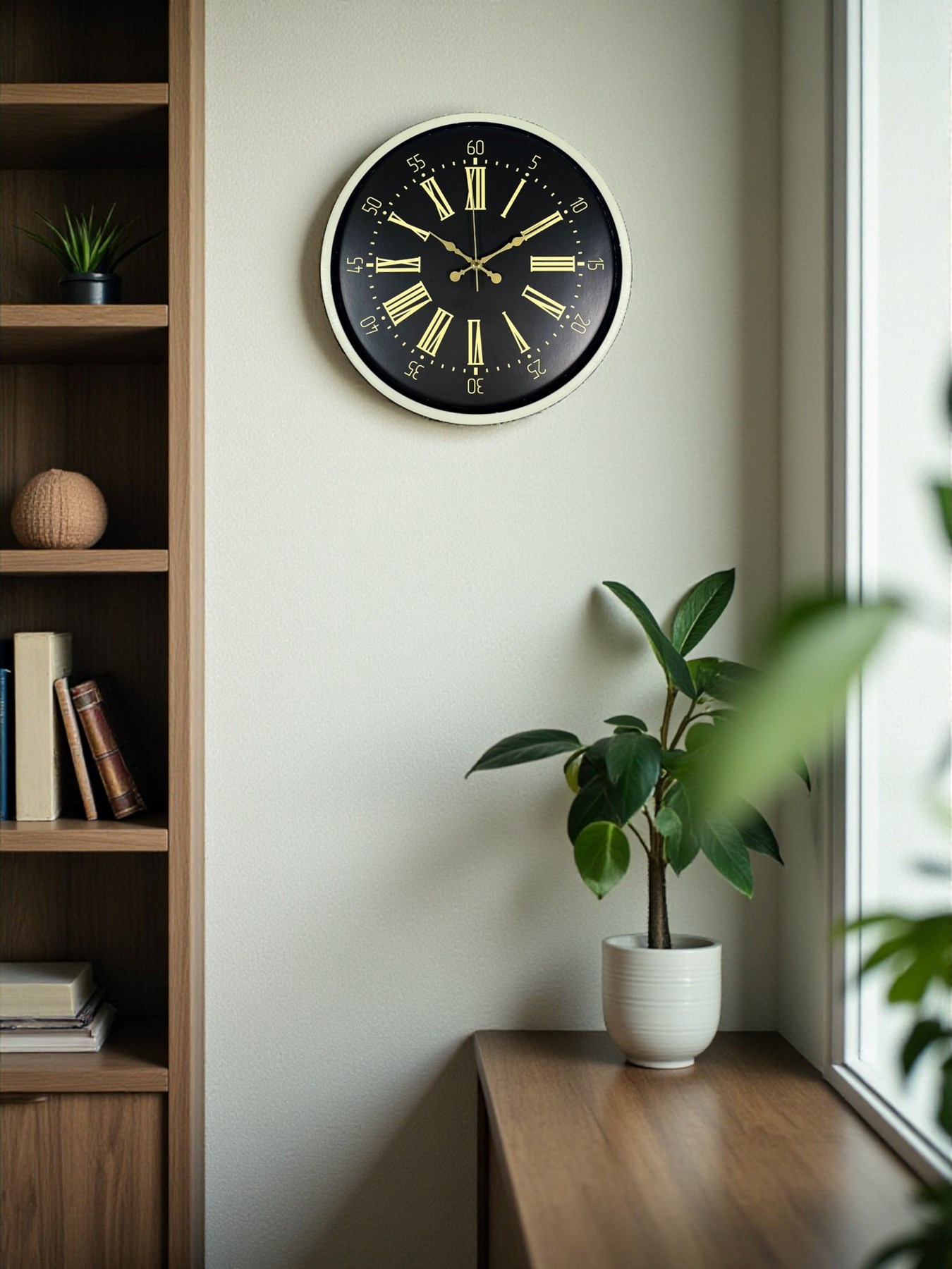 36 Cm Krem Dekoratif Duvar Saati