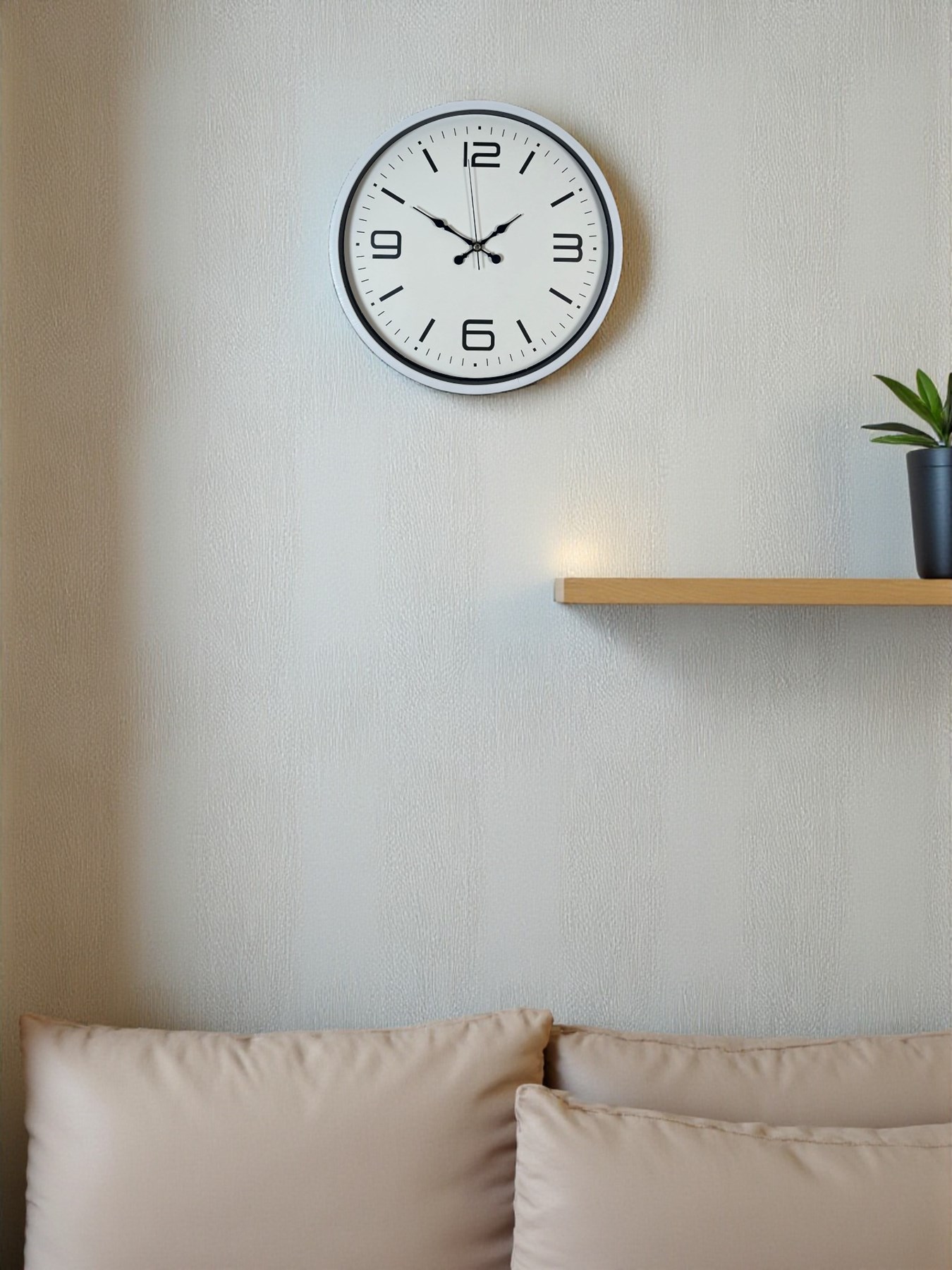 Zentime 36 Cm Beyaz Dekoratif Duvar Saati