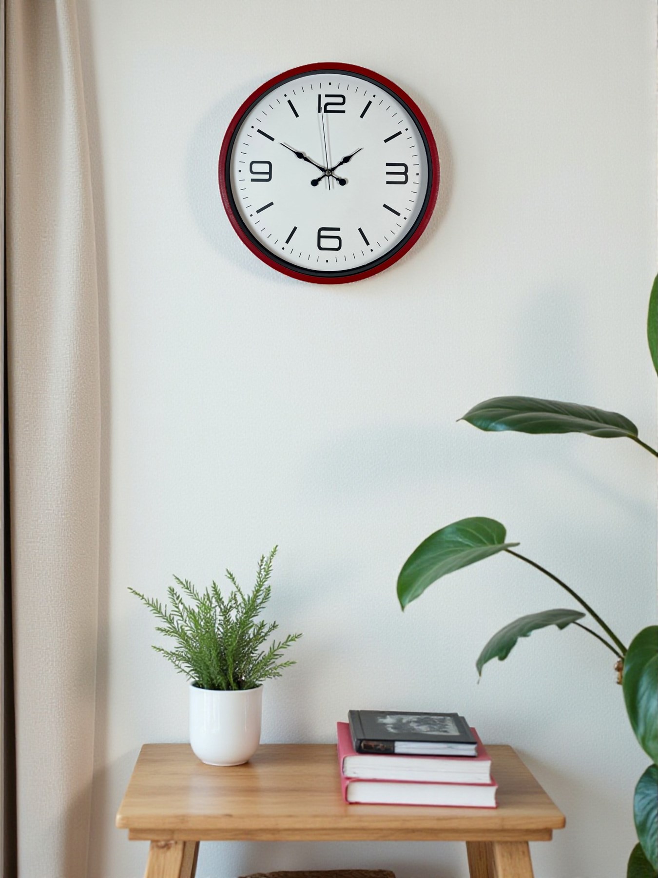 Zentime 36 Cm Kırmızı Dekoratif Duvar Saati