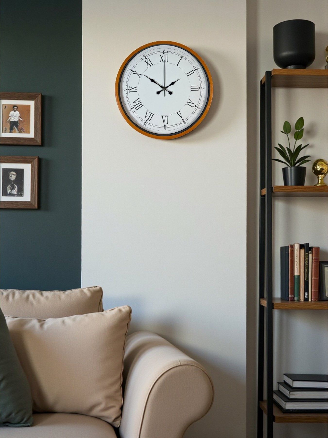 Zentime 36 Cm Turuncu Dekoratif Duvar Saati