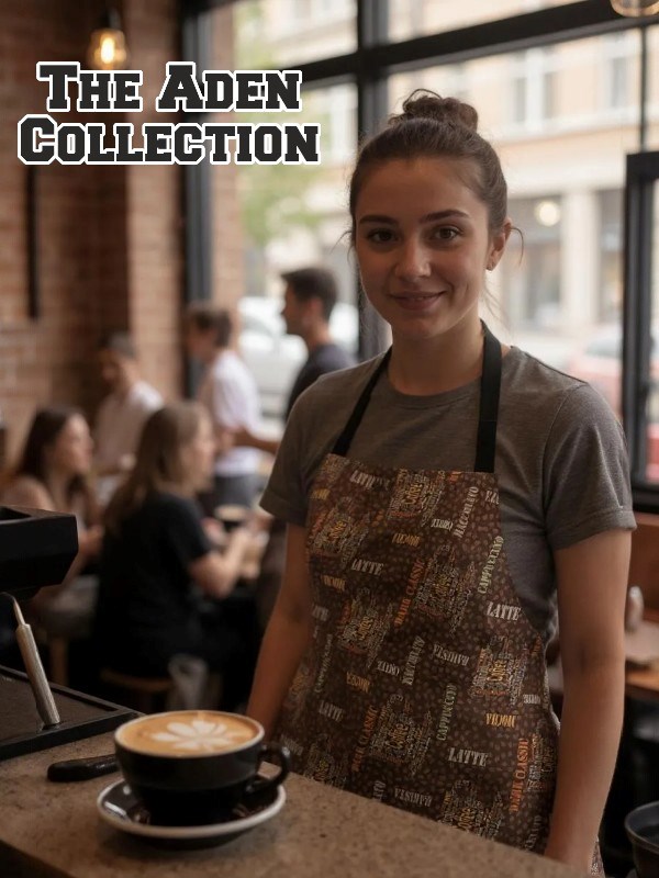 Kahve Desenli Barista Önlük Kahve Desenli Barista Önlük