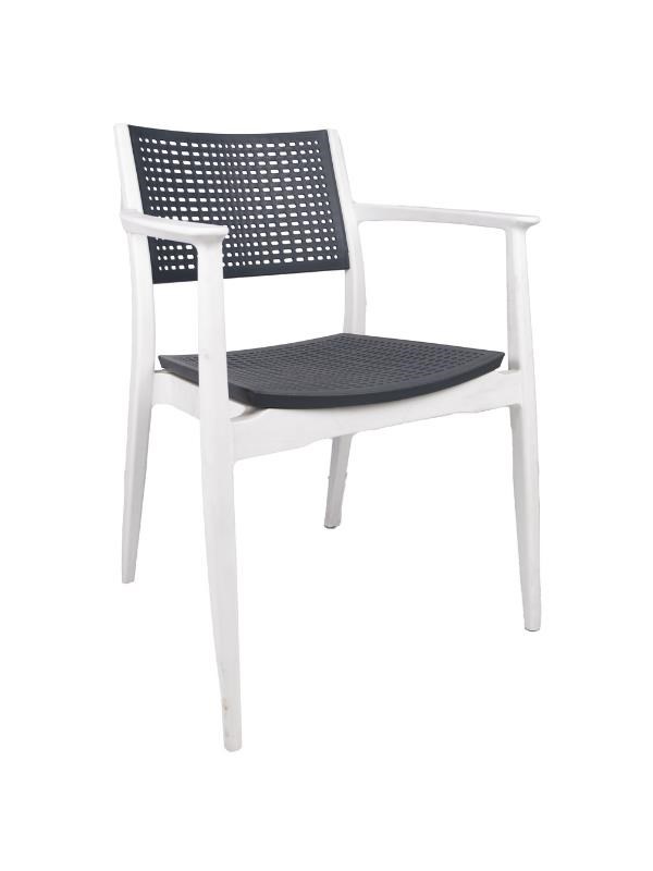 Mandella Irmak Çift Renk Koltuk (2 Adet) Gövde Beyaz- Oturma/Sırt Antrasit