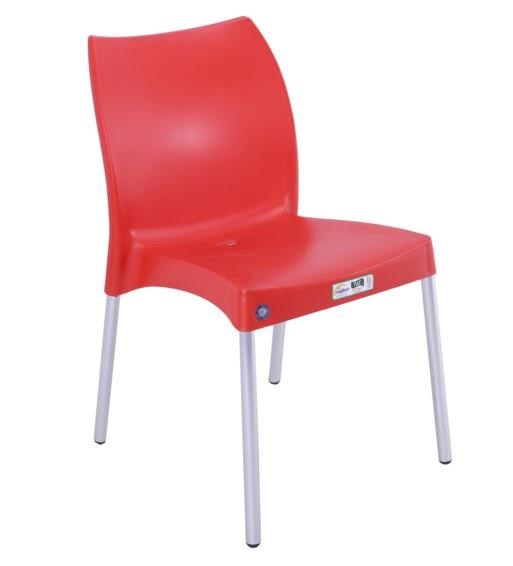 Mandella Nil Sandalye (4 Adet) Alüminyum Ayaklı Kırmızı