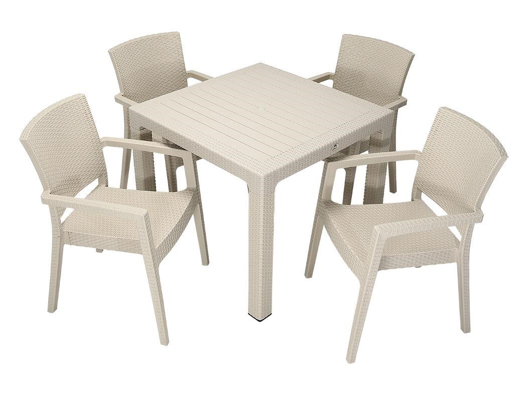 Mandella Elit Rattan 90x90 Zeus Koltuk Masa Takımı ÇÖLBEJİ