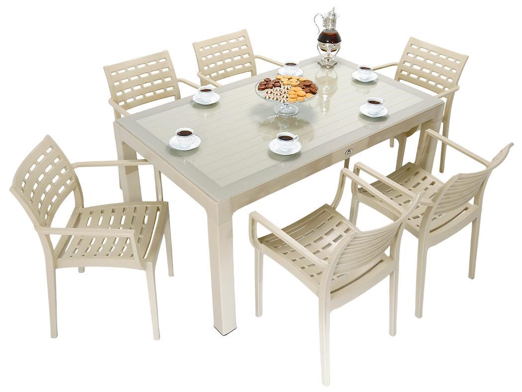 Mandella Wood 90x150 Cafe Koltuk Camlı Masa Takımı ÇÖLBEJİ