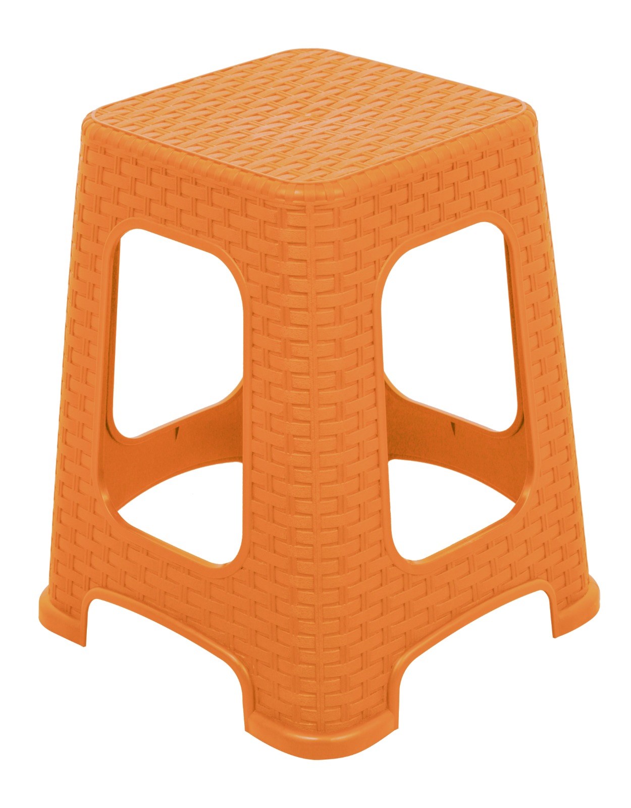 Mandella Sağlam Plastik Karizma Rattan Tabure (6 Adet) Tik