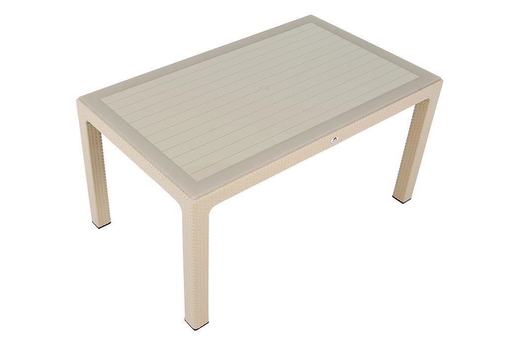 Mandella 90x150 Elit Rattan Masa (Camlı) ÇÖLBEJİ