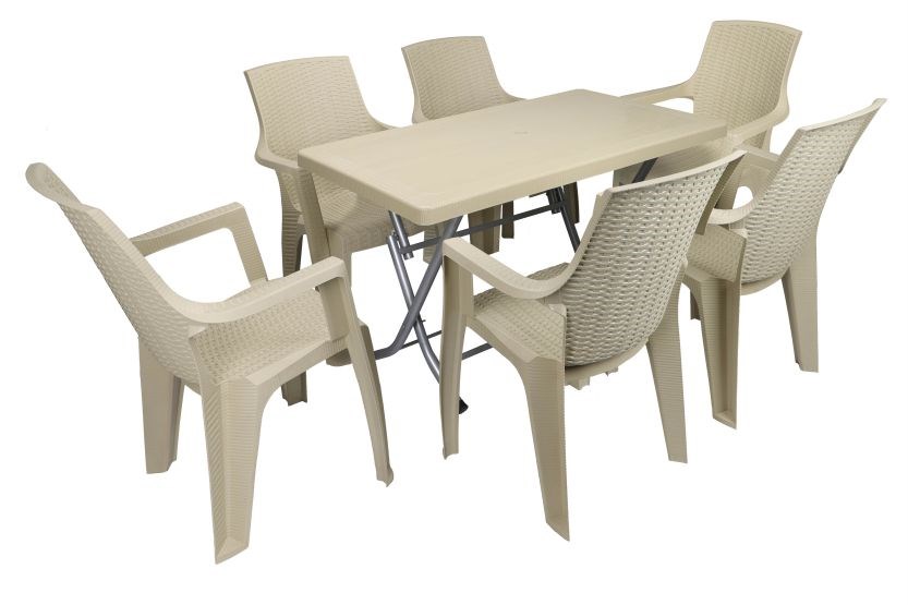 Mandella Zeugma 70x120 Katlanır Ayak 6 Kişilik Nibras Koltuk Masa Takımı Çölbeji