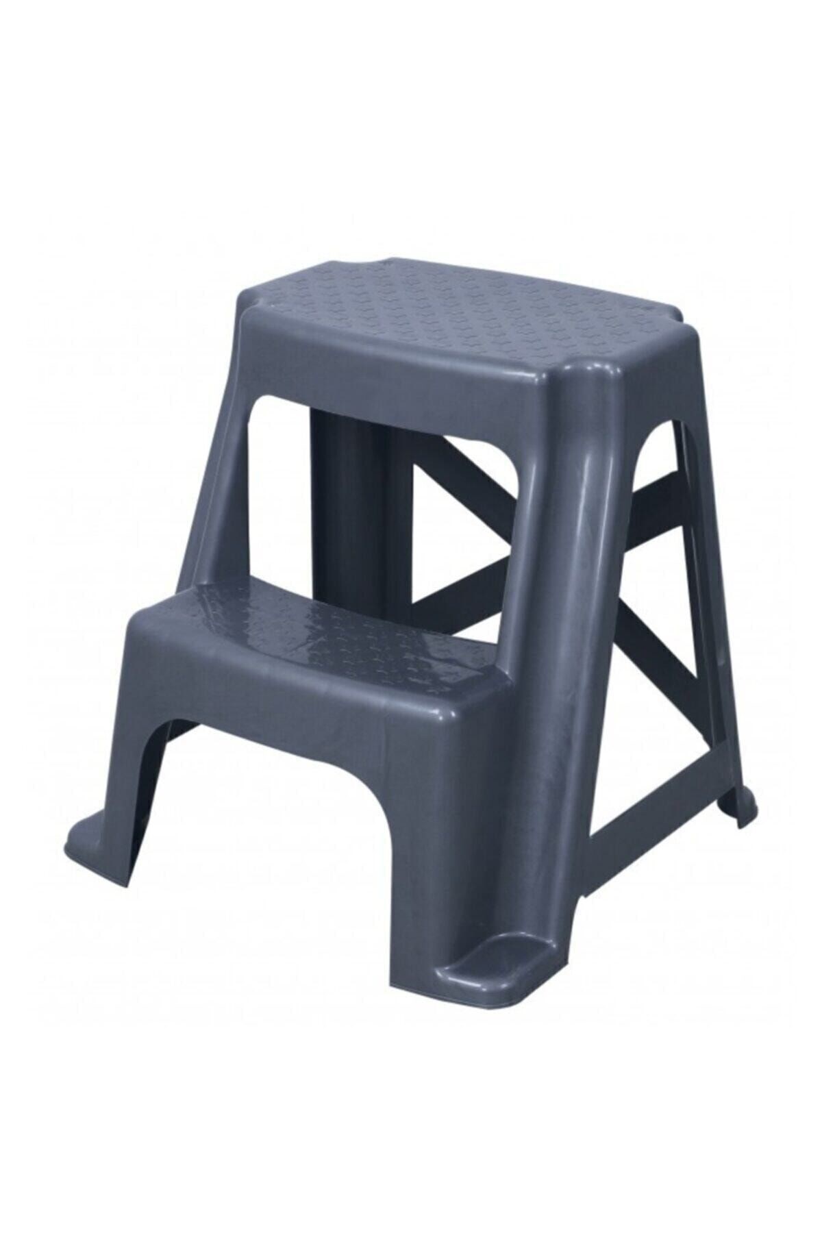 Mandella Sağlam Plastik Basamaklı Tabure Metalize