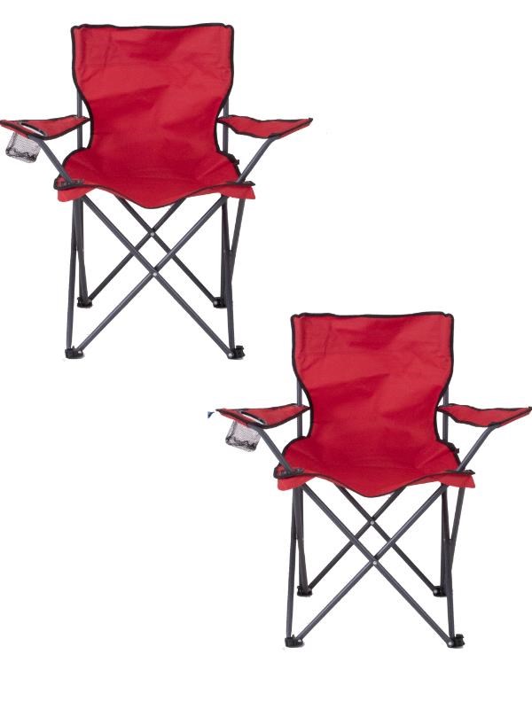 Mandella Rejisör Kamp Sandalyesi Piknik, Plaj, Balıkçı,Bahçe,Balkon Sandalyesi Kırmızı (2 Adet)