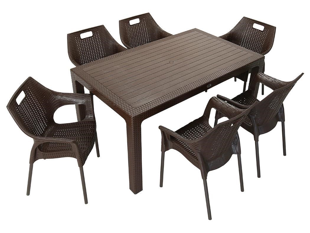 Mandella Elit Rattan 90x150 Star Koltuk Masa Takımı KAHVERENGİ