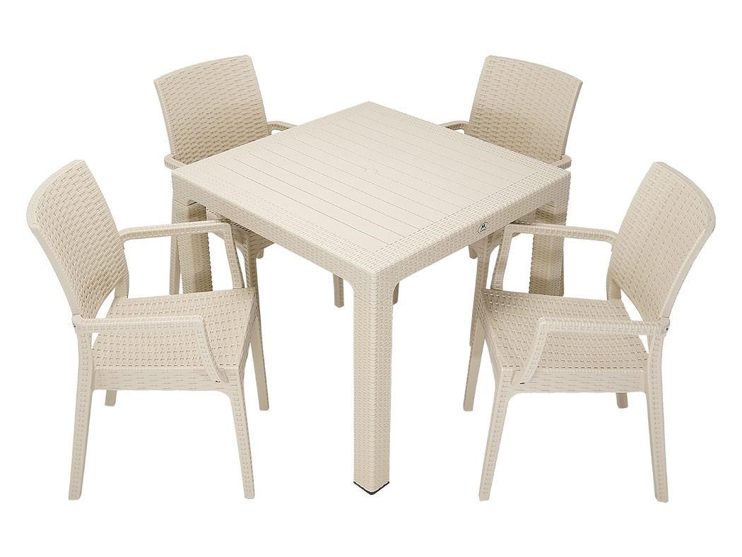 Mandella Elit Rattan 90x90 Elit Koltuk Masa Takımı ÇÖLBEJİ