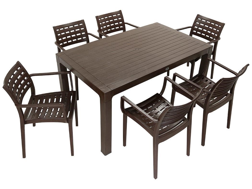 Mandella Wood 90x150 Cafe Koltuk Masa Takımı KAHVERENGİ