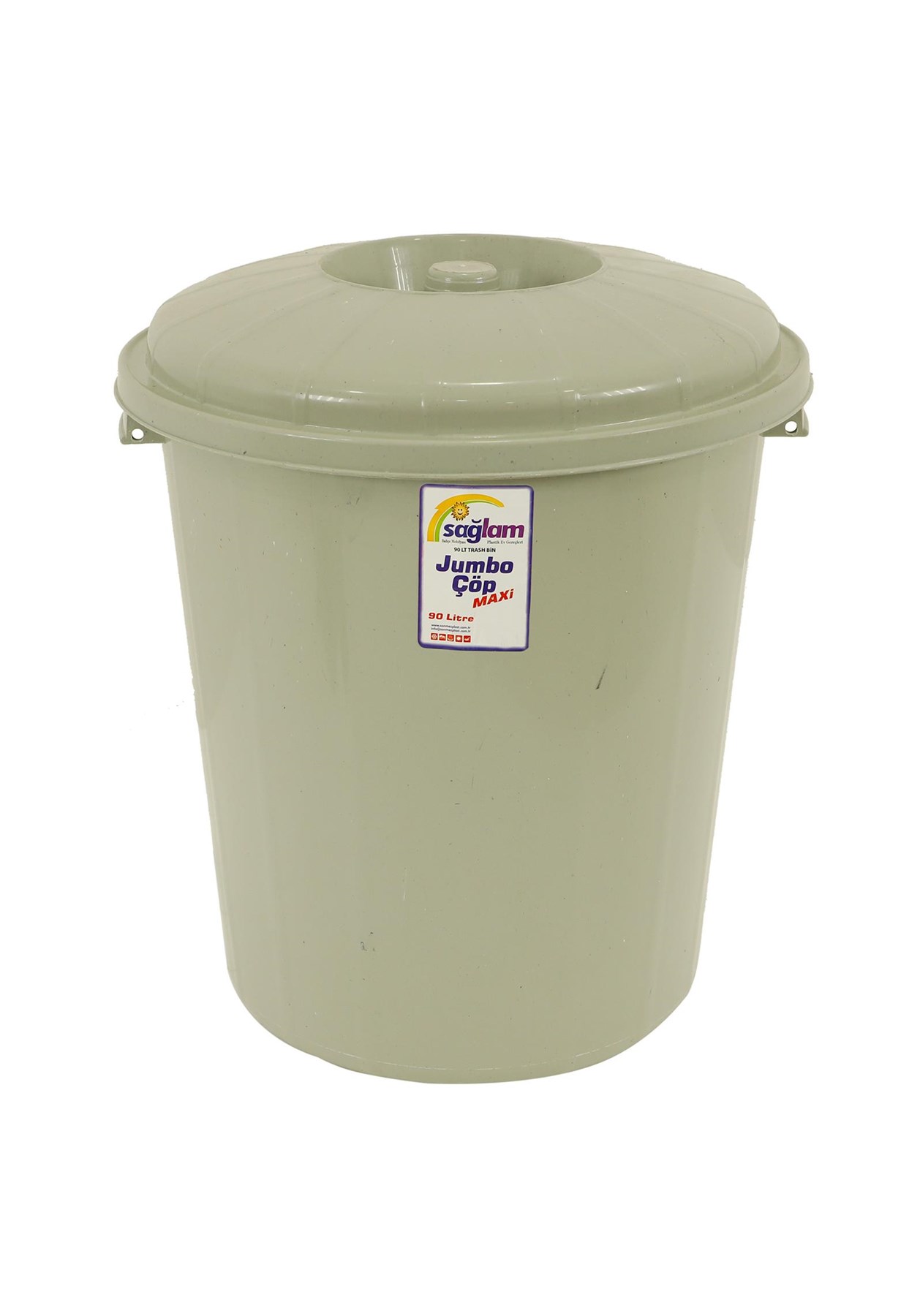 Sağlam Plastik Jumbo Çöp Kovası Kilitsiz 90 Lt