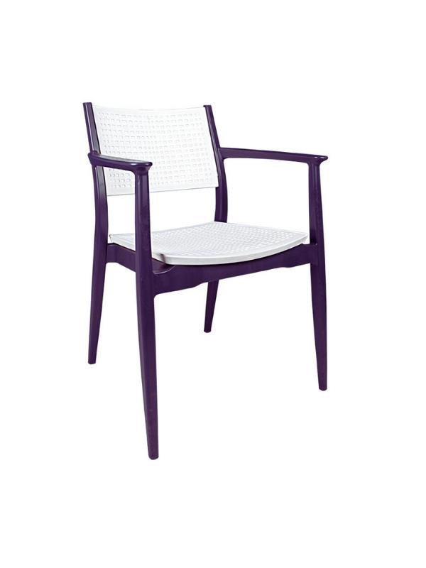 Mandella Irmak Çift Renk Koltuk (2 Adet) Gövde Antrasit- Oturma/Sırt Beyaz