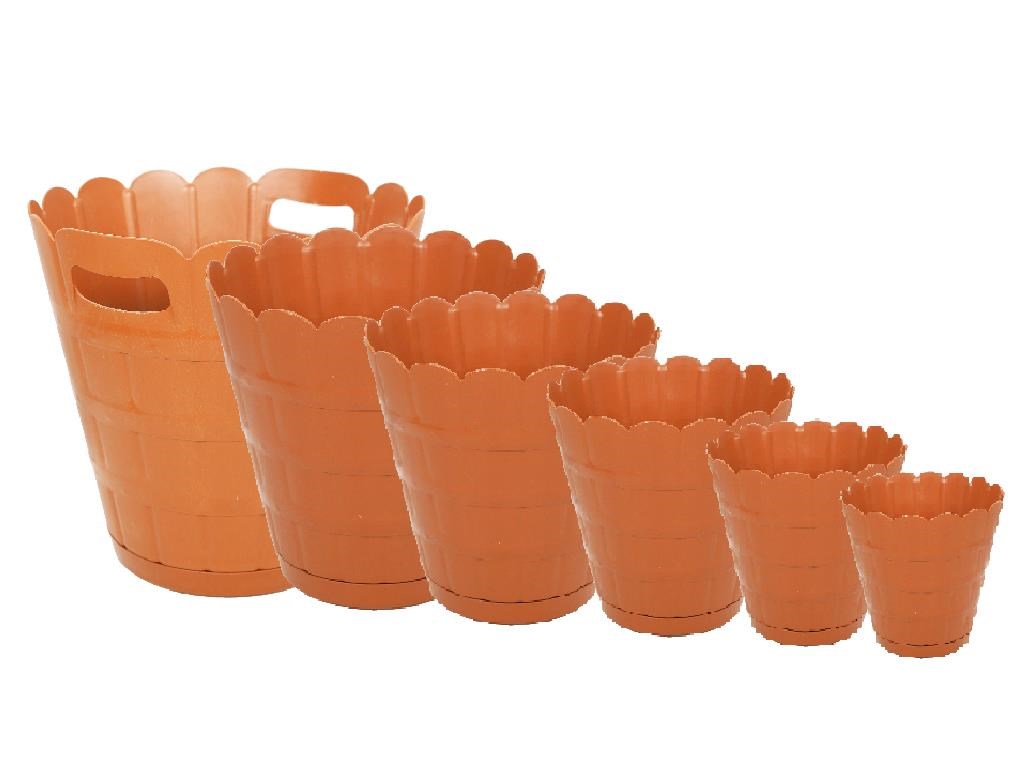 Sağlam Plastik Papatya Saksı 6'lı Set