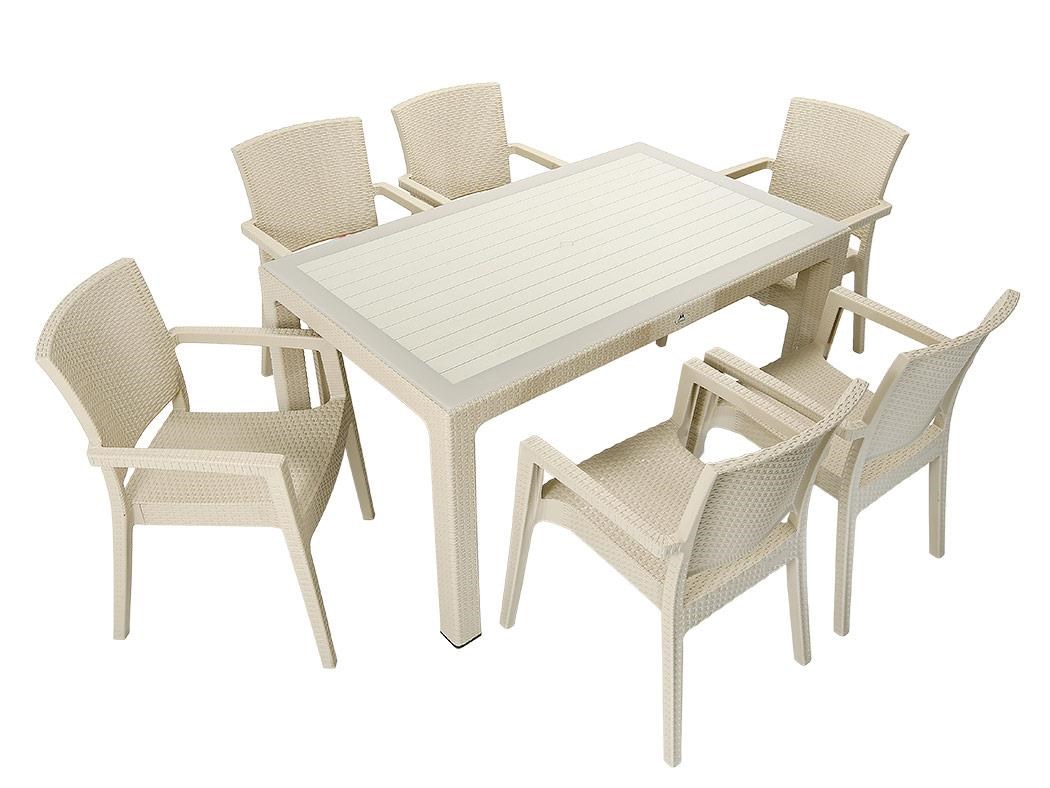 Mandella Elit Rattan 90x150 Zeus Koltuk Camlı Masa Takımı ÇÖLBEJİ