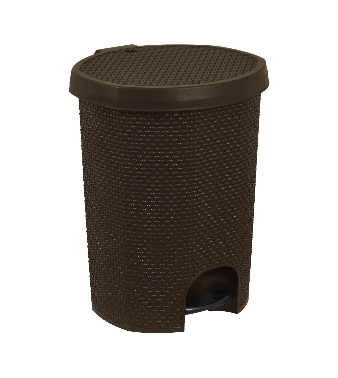 Sağlam Plastik Damla Pedallı Çöp Kovası 3 Nolu İç Kovalı (18 Lt) Kahverengi