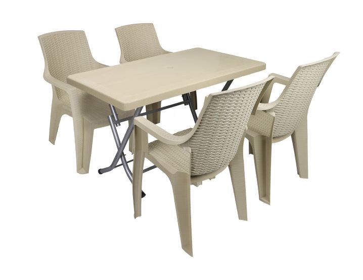 Mandella Zeugma 70x120 Katlanır Ayak 4 Kişilik Nibras Koltuk Masa Takımı Çölbeji