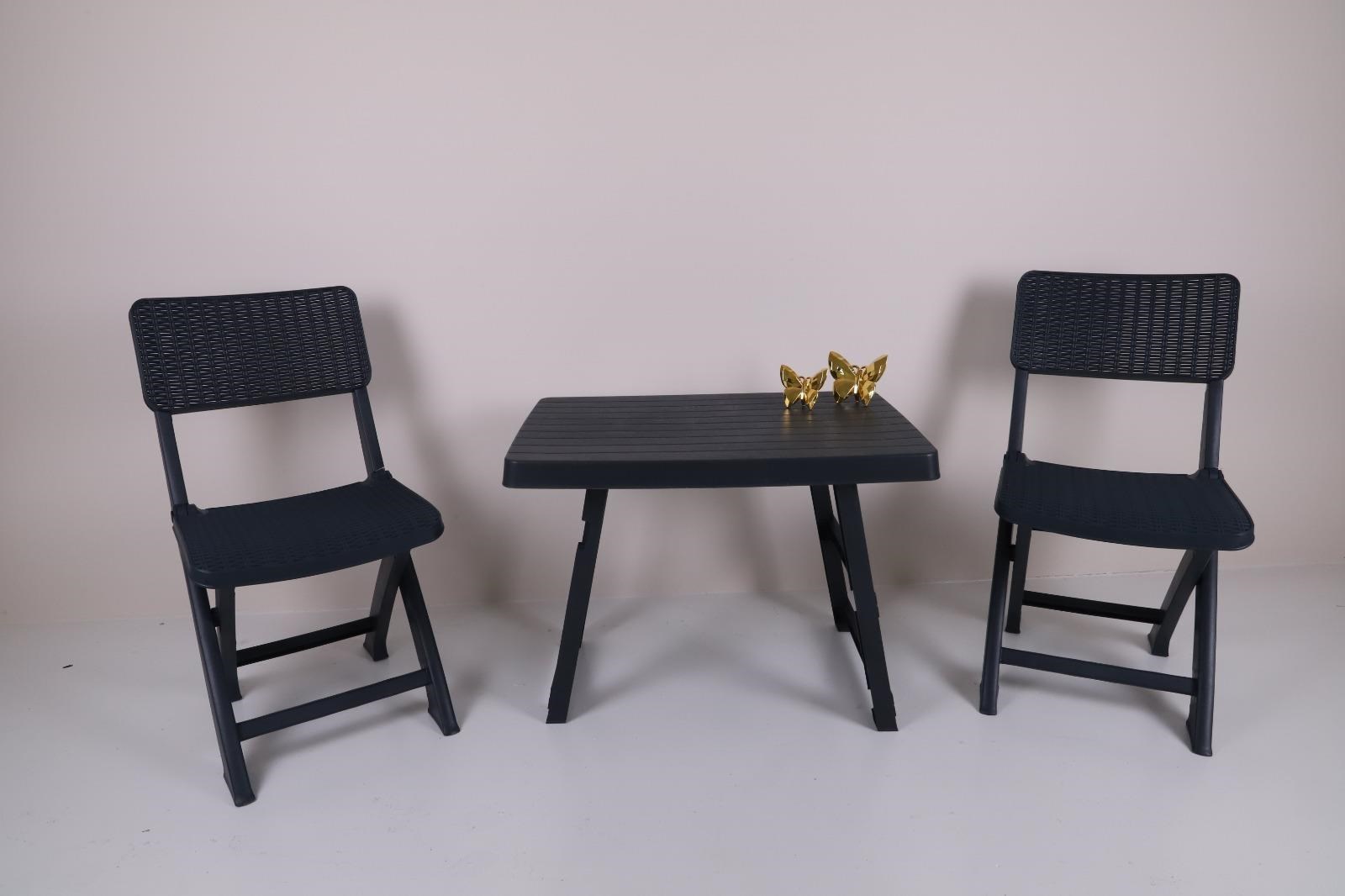 Mandella Sky Katlanır Sehpa Sandalye Set Piknik Kamp Seti Antrasit