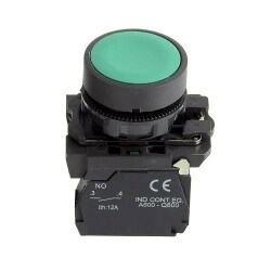 SW-AA31 22MM PLASTİK YAYLI BUTON START (YEŞİL)