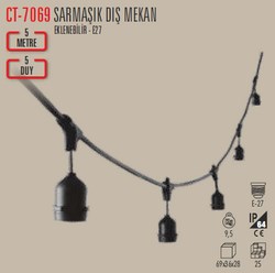SARMAŞIK DIŞ MEKAN ARMATÜR(5 METRE-EKLENEBİLİR-E27)