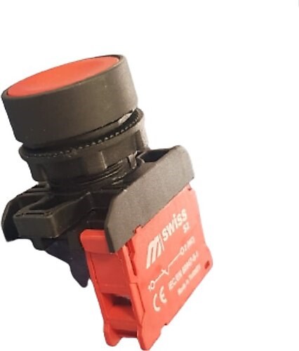 SW-AA42 22MM PLASTİK YAYLI BUTON STOP (KIRMIZI)