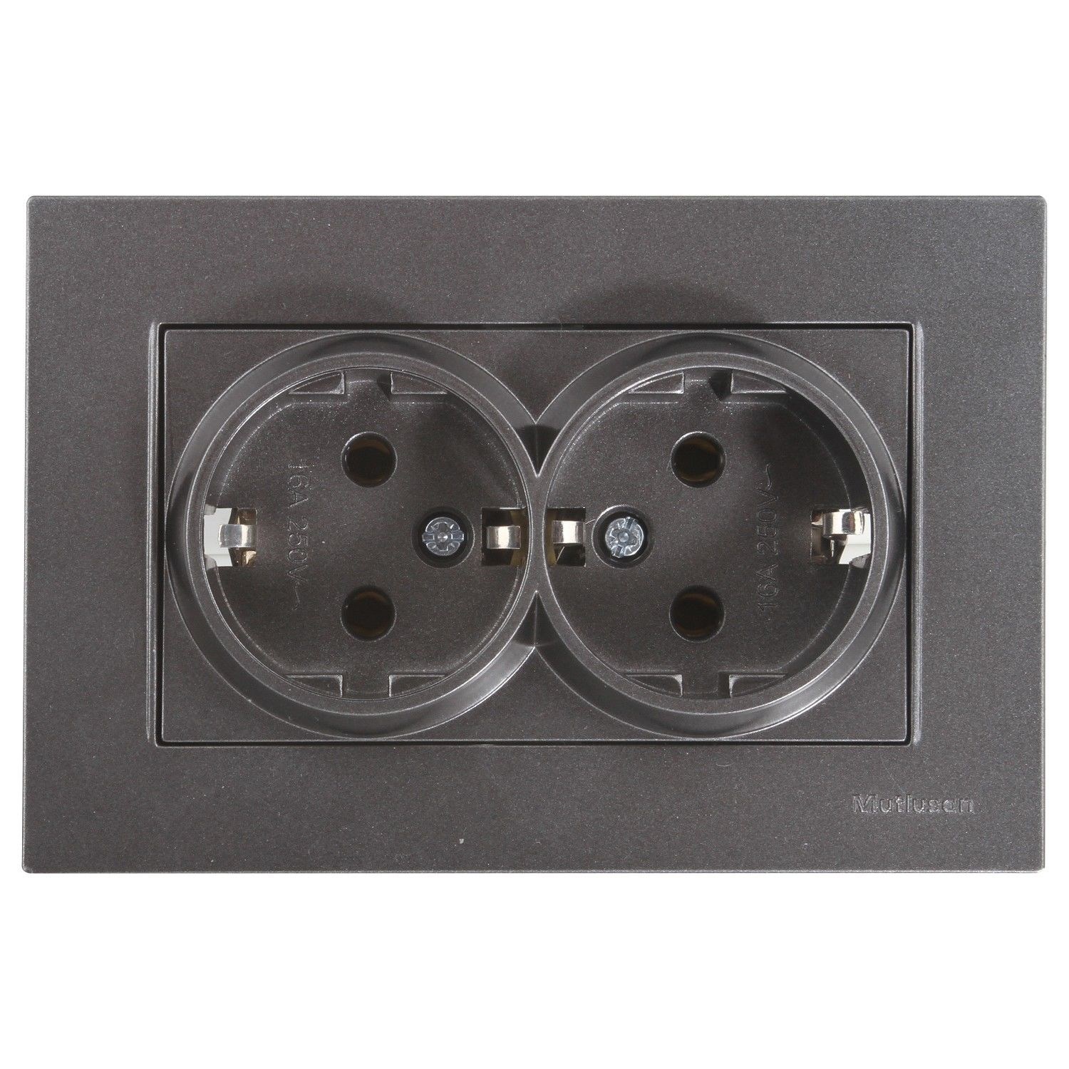 RİTA İKİLİ TOPRAKLI PRİZ FÜME