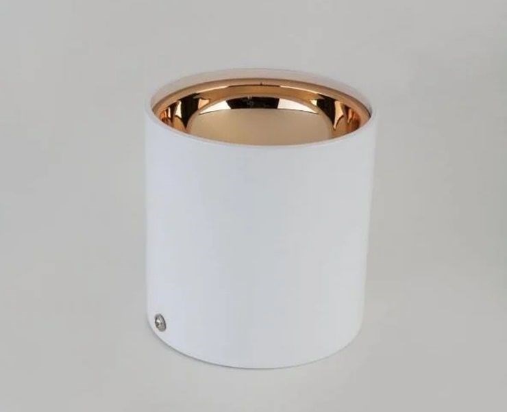 FOÇA SIVA ÜSTÜ YUVARLAK ARMATÜR ( GU-10 ) (BEYAZ+BAKIR)