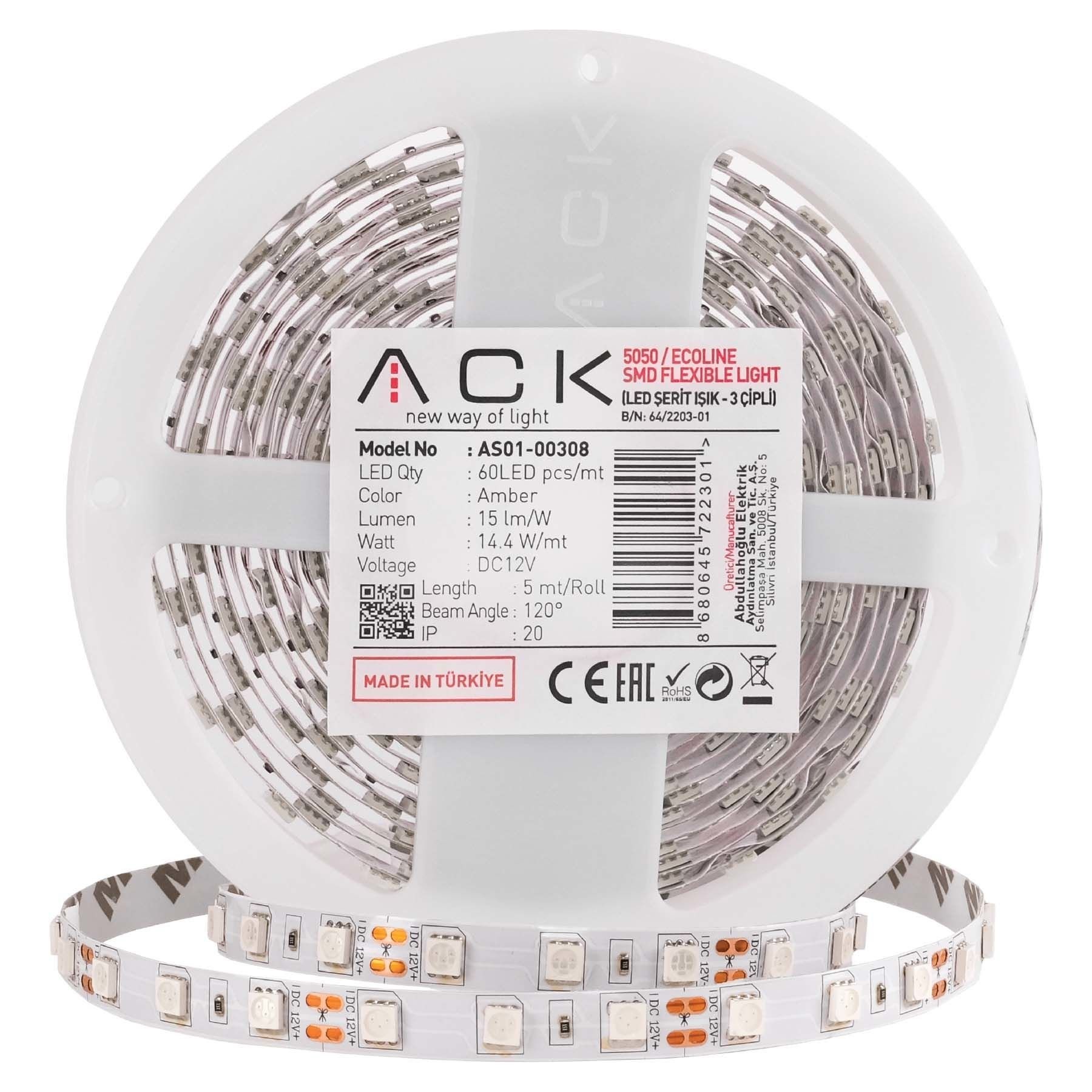 ÜÇ ÇIP RGB 60LED 12V IP20 SERIT LED